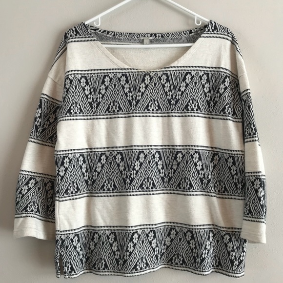 J. Crew Tops - J. Crew Jacquard Stripe Sweatshirt